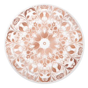 Rose Gold Blumenmandala Keramikknauf