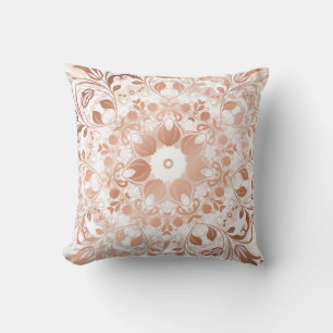 Rose-Gold-Blumenmandala Kissen