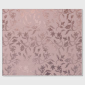 Rose Gold Blumenmuster auf Rosa Rosa Geschenkpapier (Flach)