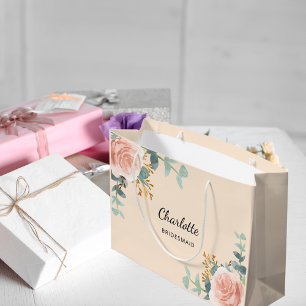 Rose Gold Blumenpfirsichcreme Große Geschenktüte