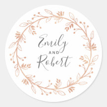 Rose Gold Blumenreath Moderne Hochzeit