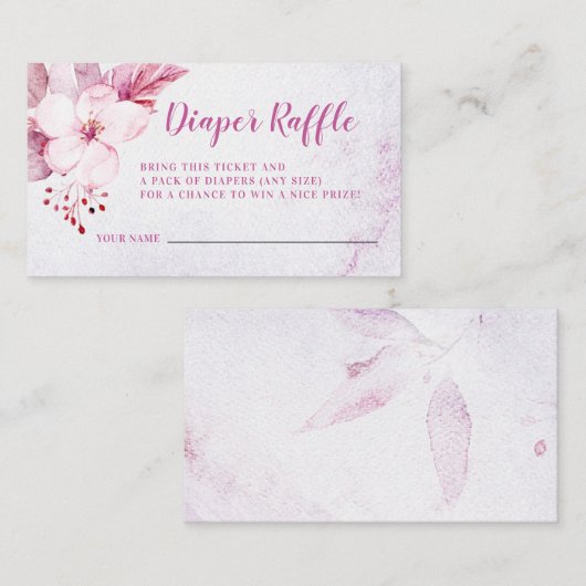 Rose Gold Blumenrosa Kinderdusche Windelwanne Wind Begleitkarte (Vorne/Hinten)