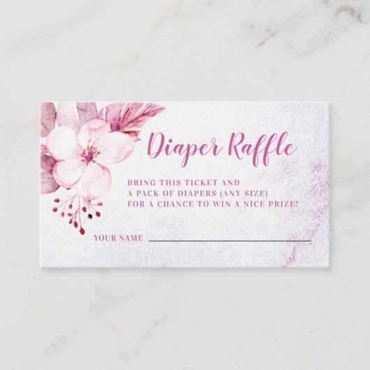 Rose Gold Blumenrosa Kinderdusche Windelwanne Wind Begleitkarte (Vorderseite)