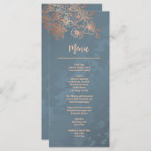 Rose Gold Blumenstrauß Menükarte (Vorne/Hinten)