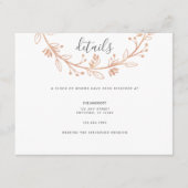 Rose Gold Blumenstrauß Moderne Hochzeitsausgabe Begleitkarte (Vorderseite)