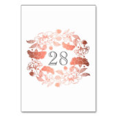 Rose Gold Blumenstrauß Peonies Garden Hochzeit Tischnummer (Rückseite)