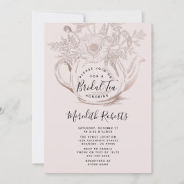 Rose Gold Blumenstrauß Teekessel Rosa Bridal Tee Einladung