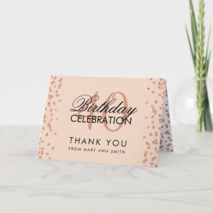Rose Gold Blush 40. Geburtstag Danke Confetti