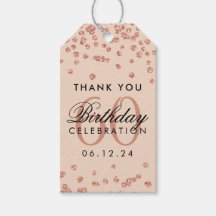 Rose Gold Blush 60. Geburtstag Danke Confetti