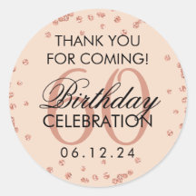 Rose Gold Blush 60. Geburtstag Danke Confetti