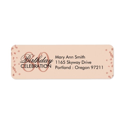 Rose Gold Blush 80. Geburtstag Glitzer Confetti (Vorne)