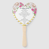 Rose Gold Blush and Deep Pink Heart Shape Program Fächer (Vorderseite)