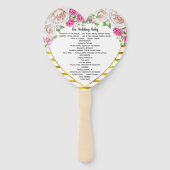 Rose Gold Blush and Deep Pink Heart Shape Program Fächer (Rückseite)