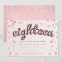 Rose Gold Blush Balloons & Glitzer 18. Geburtstag
