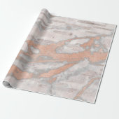Rose Gold Blush Birch Rustikale Hütte Marmorschlag Geschenkpapier (Ungerollt)