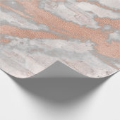 Rose Gold Blush Birch Rustikale Hütte Marmorschlag Geschenkpapier (Ecke)