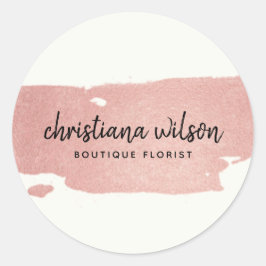 ROSE GOLD BLUSH BLACK BRUSH STROKE CALLIGRAPHIE RUNDER AUFKLEBER