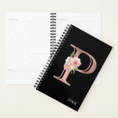 Rose Gold Blush Bloral Jährliches Monogramm Letter Planer (Anzeige)