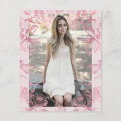 Rose Gold Blush Blumenstrauß Sweet 16 Einladung (Rückseite)