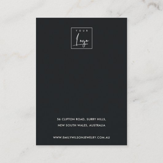 ROSE GOLD BLUSH BRUSH STROKE STUD EARRING DISPLAY VISITENKARTE (Rückseite)