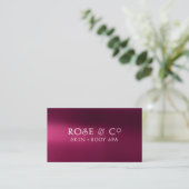 Rose Gold Blush Burgundy Shadows Glam Erdbeere Visitenkarte (Stehend Vorderseite)