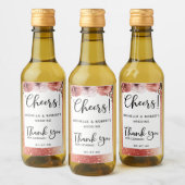 Rose Gold, Blush Cheques, Wein, Liquor Gefallen Weinetikett (Flaschen)