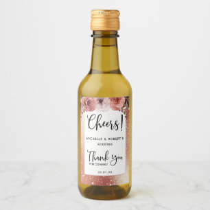 Rose Gold, Blush Cheques, Wein, Liquor Gefallen Weinetikett