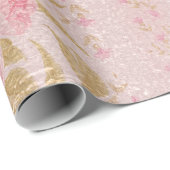 Rose Gold Blush Chic Metallic Rosa Glitzer Sparkon Geschenkpapier (Rolleneckpunkt)