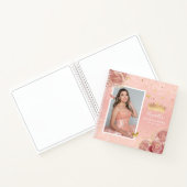 Rose Gold Blush Elegantes Foto Quinceanera Gast Notizblock (Innenseite)