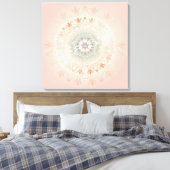 Rose Gold Blush Floral Mandala Leinwanddruck (Insitu (Schlafzimmer))