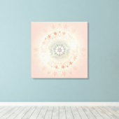 Rose Gold Blush Floral Mandala Leinwanddruck (Insitu (Holzboden))