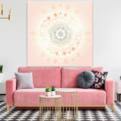 Rose Gold Blush Floral Mandala Leinwanddruck (Insitu (Wohnzimmer))