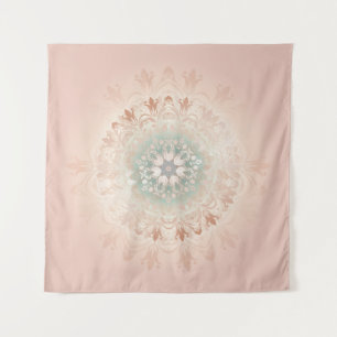 Rose Gold Blush Floral Mandala Wandteppich