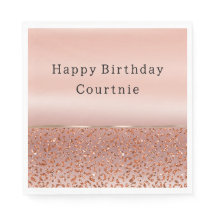 Rose Gold Blush Glam Glitzer Leopard