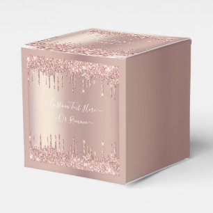 Rose Gold Blush Glitter Individueller Text Name Ge Geschenkschachtel