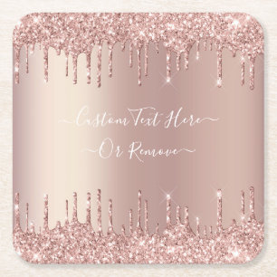 Rose Gold Blush Glitter Papier Untersetzer Benutze