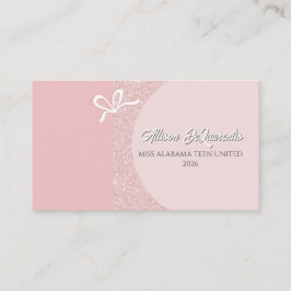Rose Gold Blush Glitz Pageant Business Card Visitenkarte