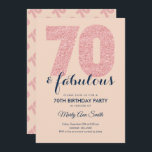 Rose Gold Blush Glitzer 70 & Fabulous Geburtstag Einladung<br><div class="desc">Elegante 70. Geburtstagsparty Rose Gold Blush Glitzer Einladungsvorlage. Ideal für 70 Geburtstagspartys für Damen und Herren.</div>