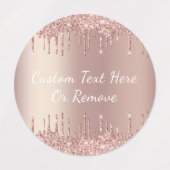 Rose Gold Blush Glitzer Benutzerdefinierte Geschen Etiketten (Design 1)
