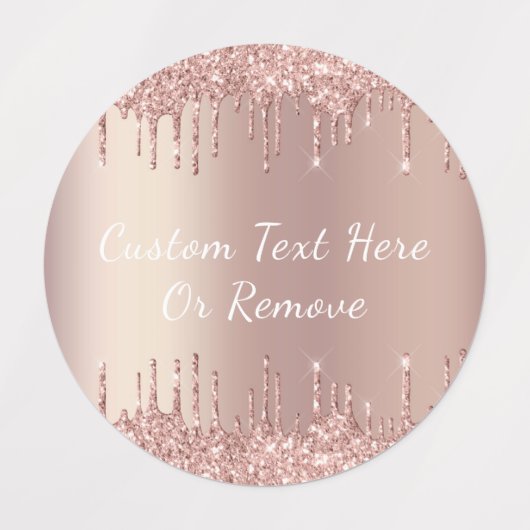 Rose Gold Blush Glitzer Benutzerdefinierte Geschen Etiketten (Design 3)