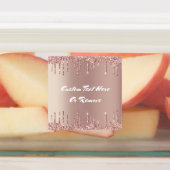 Rose Gold Blush Glitzer Benutzerdefinierte Textnam Etiketten (Befestigt)