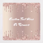 Rose Gold Blush Glitzer Benutzerdefinierte Textnam Etiketten (Design 1)