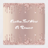 Rose Gold Blush Glitzer Benutzerdefinierte Textnam Etiketten (Design 2)