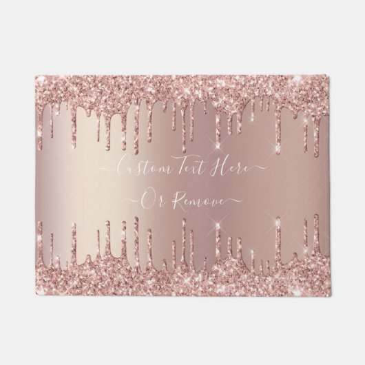 Rose Gold Blush Glitzer Benutzerdefinierter Text D Fußmatte (Vorderseite)