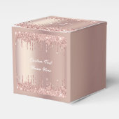 Rose Gold Blush Glitzer Benutzerdefinierter Text G Geschenkschachtel (Vorderseite)