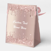 Rose Gold Blush Glitzer Benutzerdefinierter Text G Geschenkschachtel (Rückseite)