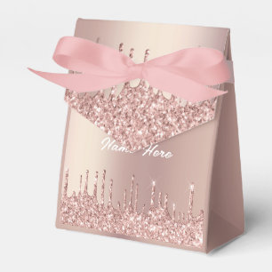 Rose Gold Blush Glitzer Benutzerdefinierter Text G Geschenkschachtel