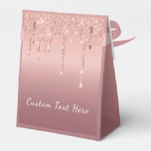 Rose Gold Blush Glitzer Benutzerdefinierter Text G Geschenkschachtel (Rückseite)