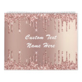 Rose Gold Blush Glitzer Benutzerdefinierter Text-G Kalender (Titelbild)