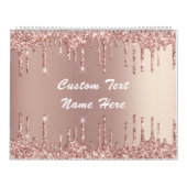 Rose Gold Blush Glitzer Benutzerdefinierter Text-G Kalender (Titelbild)